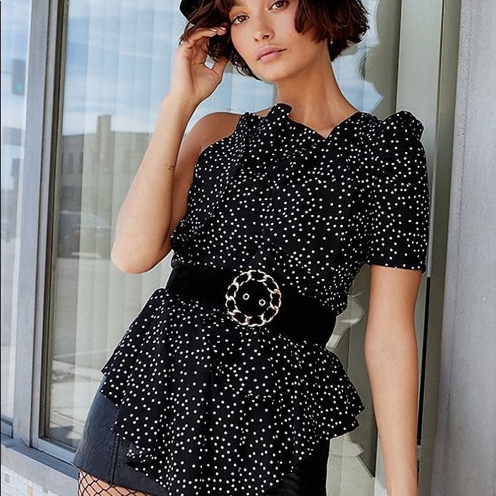 Throw My Hands Up in the Air Polka Dot Blouse